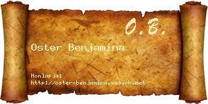 Oster Benjamina névjegykártya